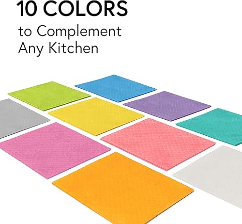 Miniatura 7 de Paños de esponja de celulosa sueca para platos paquete de 10 paños de limpieza ecológicos sin olor reutilizables para cocina absorbente de platos 10