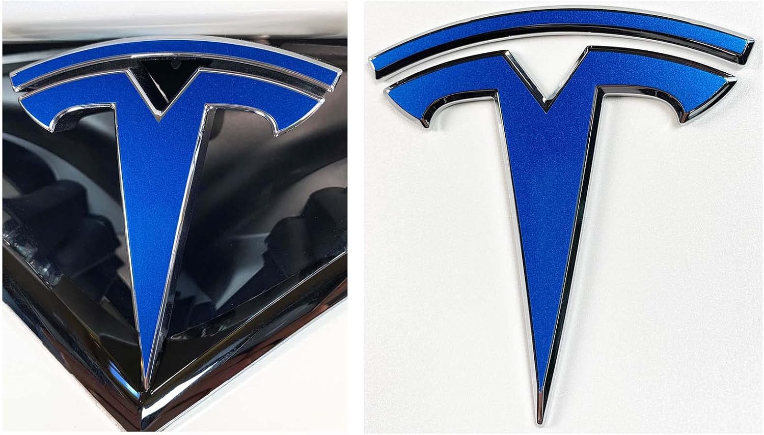 Logo Decal Overlay Stickers Compatible with Tesla Model X, 4-pc Set (Gloss Red)