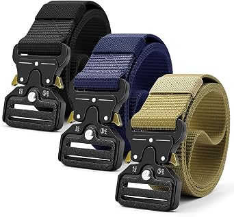 DOOPAI Tactical Belt for Men, Black Military Nylon, 1.5" Quick Release
