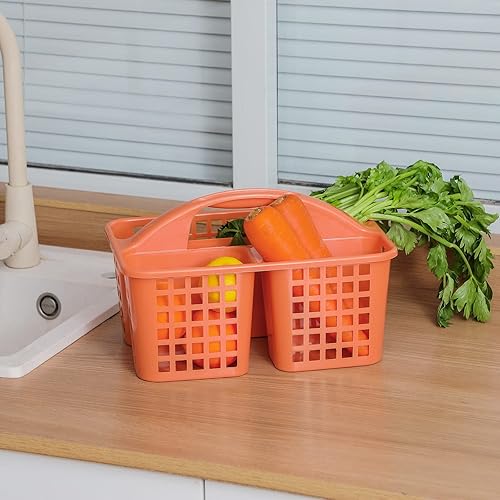 Miniatura 13 de JiatuA Cesta de ducha portátil con compartimentos, organizador de suministros de limpieza con asa, almacenamiento de plástico, contenedor de Negro