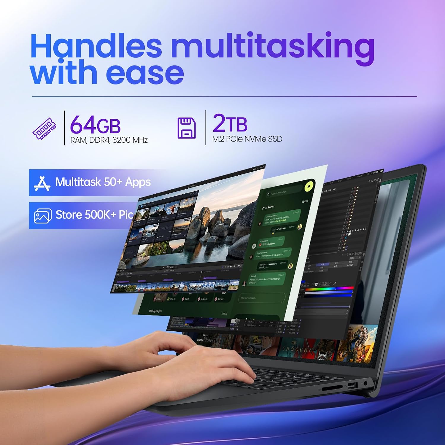 Dell 15 Touchscreen Laptop, AMD Ryzen 7 7730U (Beats i7-1355U), 64GB RAM, 2TB NVMe SSD, Windows 11 Pro, 15.6" FHD IPS, Copilot AI, Type-C, HDMI, Black, 2026 Model