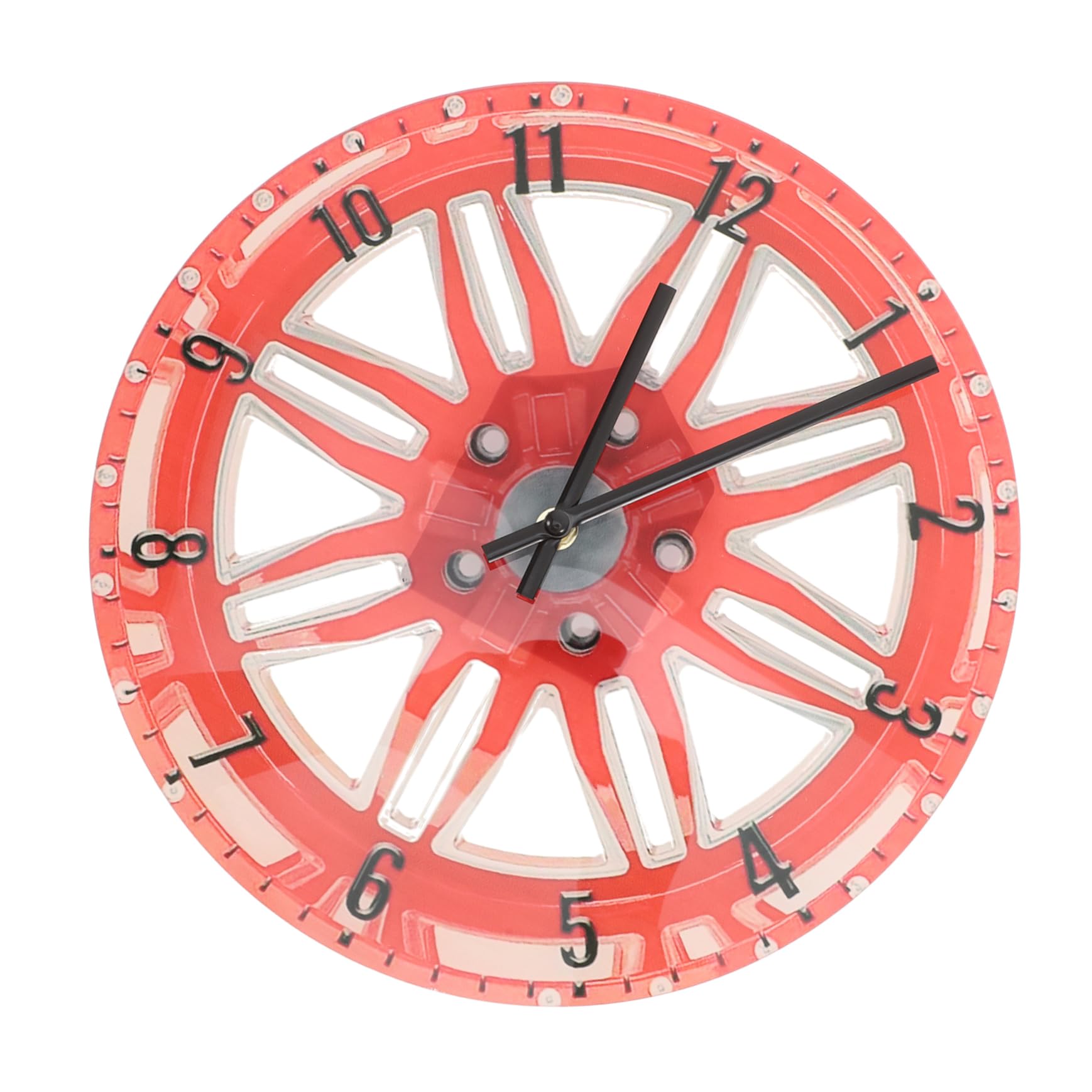 Horloge murale silencieuse roue de voiture pour cuisine et chambre d'ado