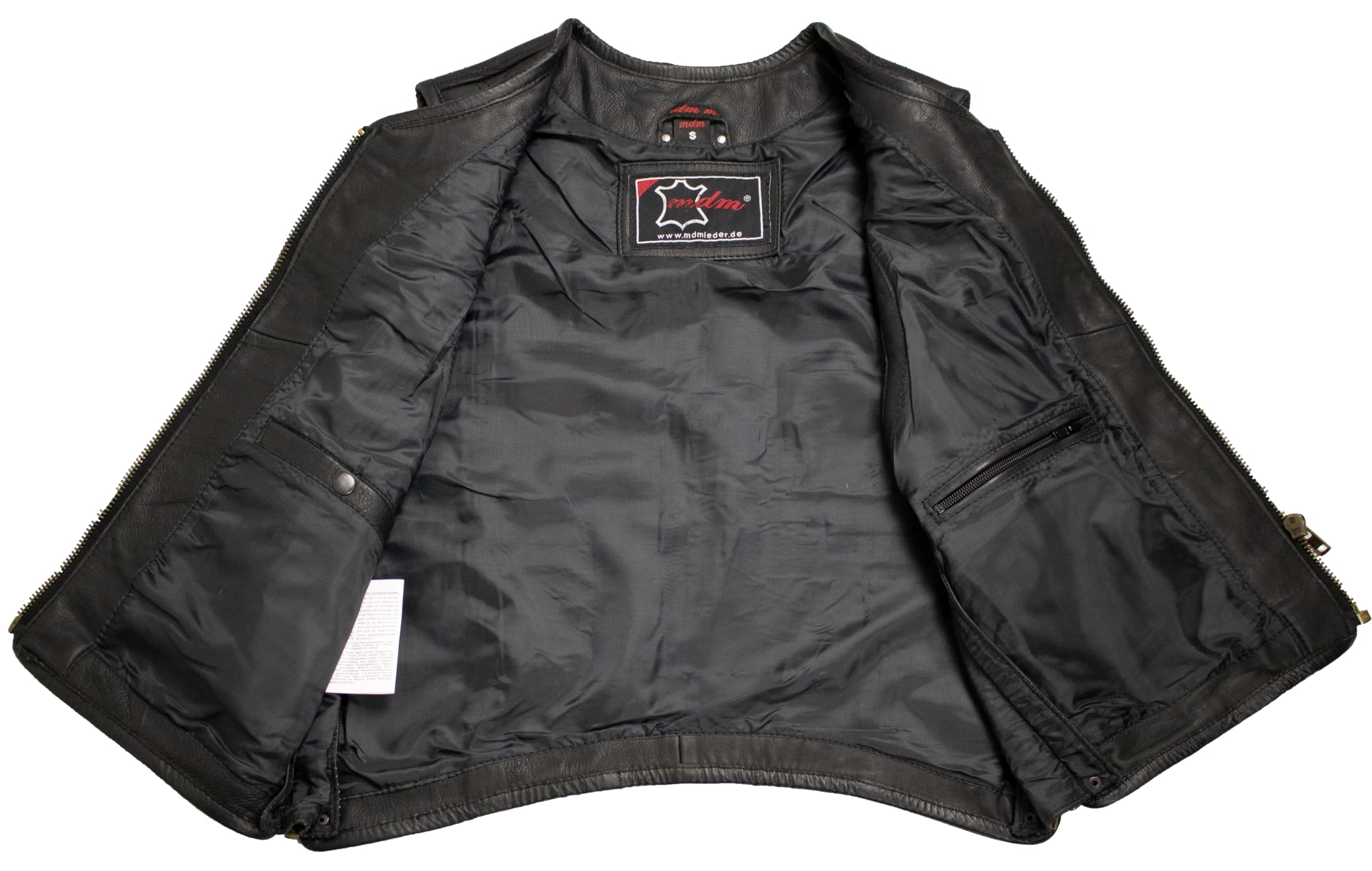 Biker Kutte/Lederweste mit gestepptem Muster in Diamond-Optik