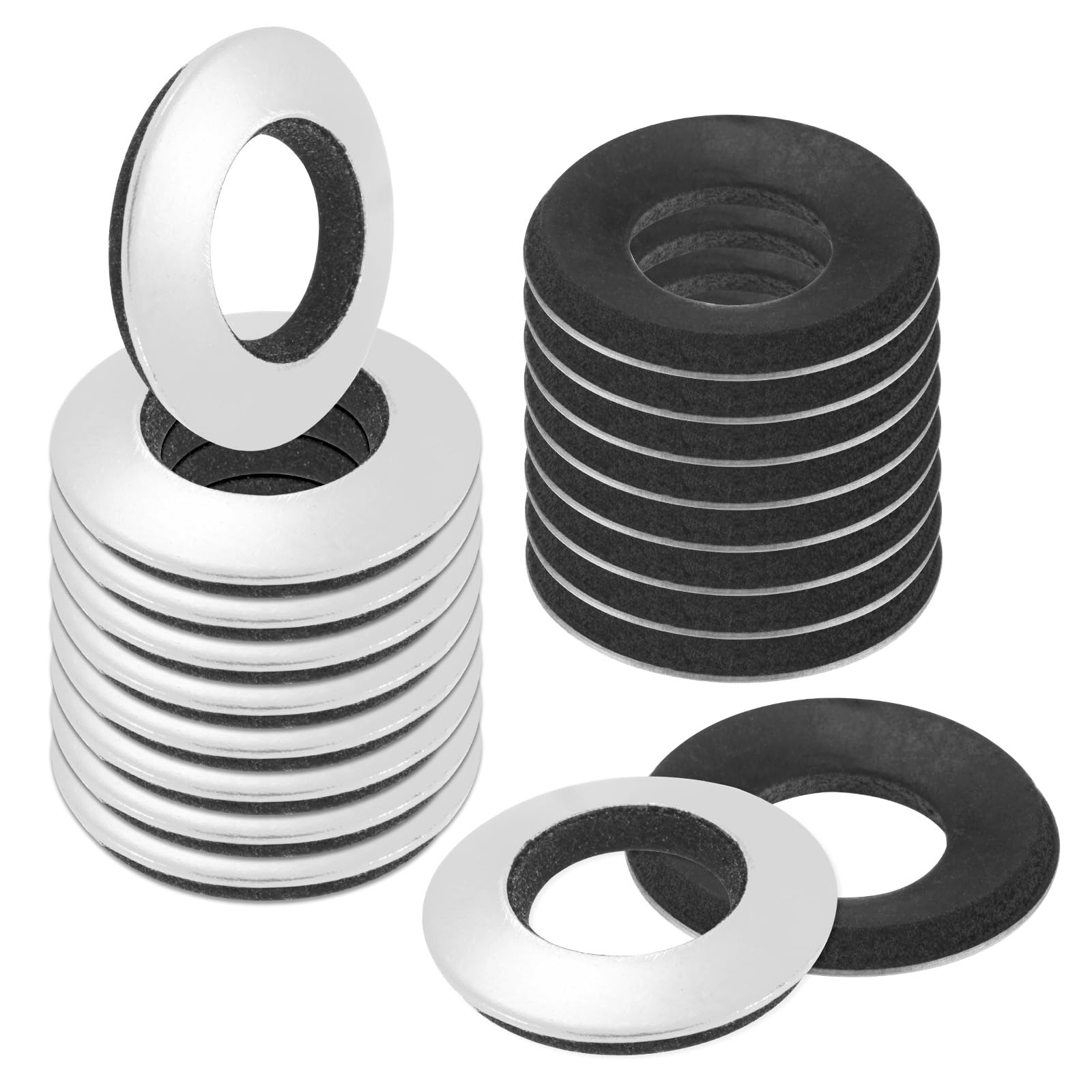 M METERXITY M10x20mm EPDM Bonded Sealing Rubber Washers, 30-Pack 304 Stainless Steel Neoprene Rubber Washers Gasket for Bolts/Screws/Machinery/Ships/Roof โ image 1