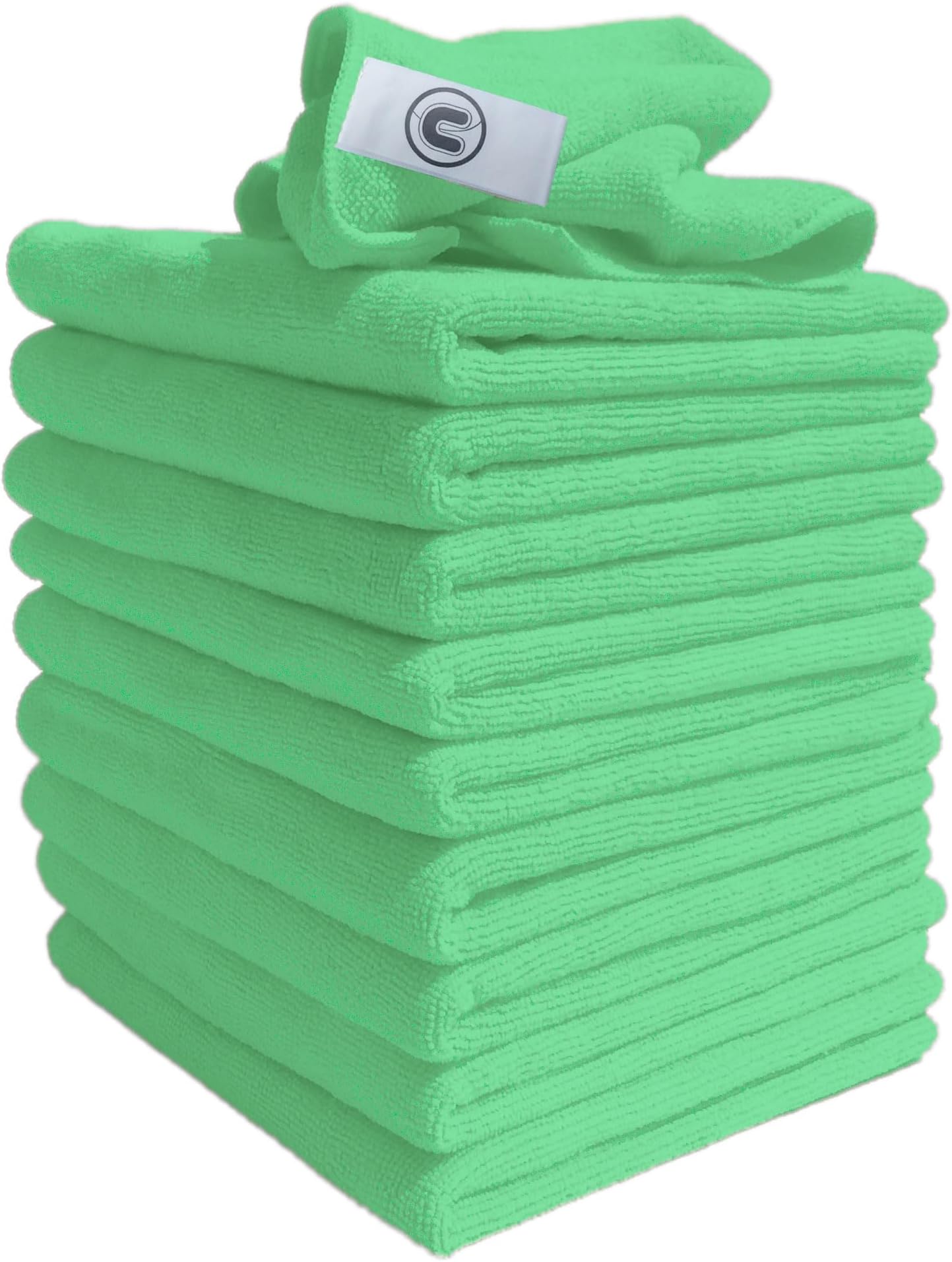 DCS Microfibre Cleaning Cloth, Green, Pack of 10, Large Size: 40x40cm. Super Soft Premium Streak Free Washable Cloth Duster for Kitchen, Bathrooms, Surfaces, Mirrors, Car, Motorbike
