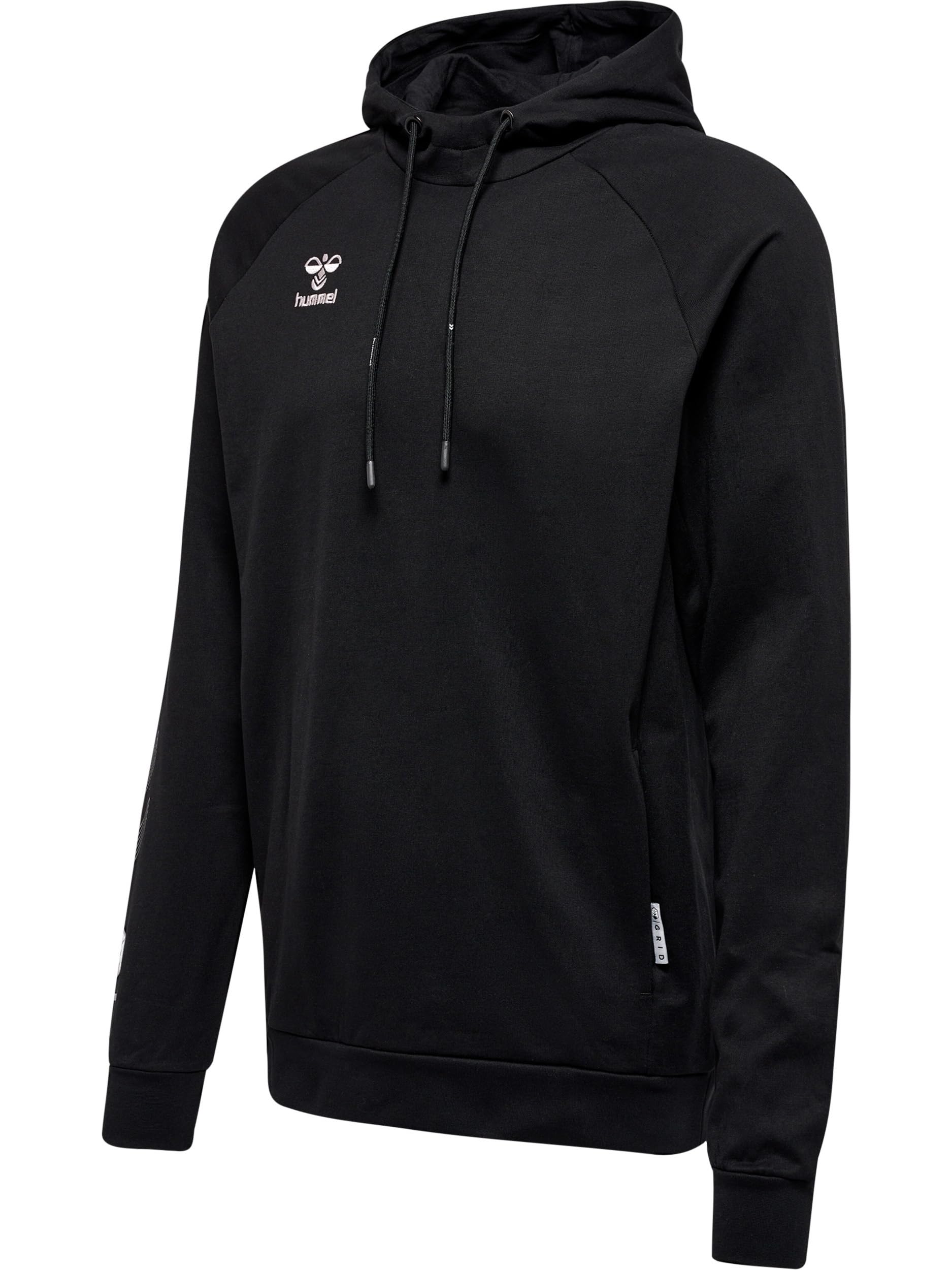 hummel Men's Hmlmove Grid Cotton Hoodie Hooded Sweatshirt Black