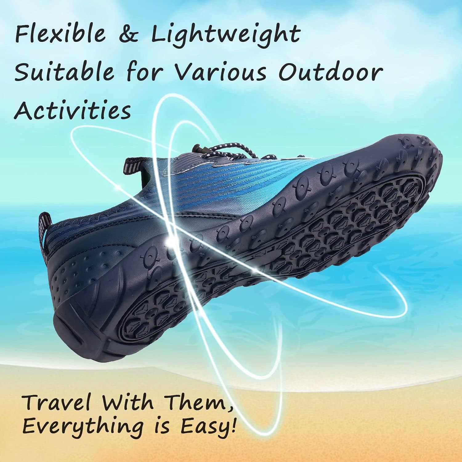 YALOX Water Shoes Men's Women's Swim Shoes Outdoor Beach Barefoot Quick-Dry Aqua Pool Socks Swimming Yoga Surfing Exercise
