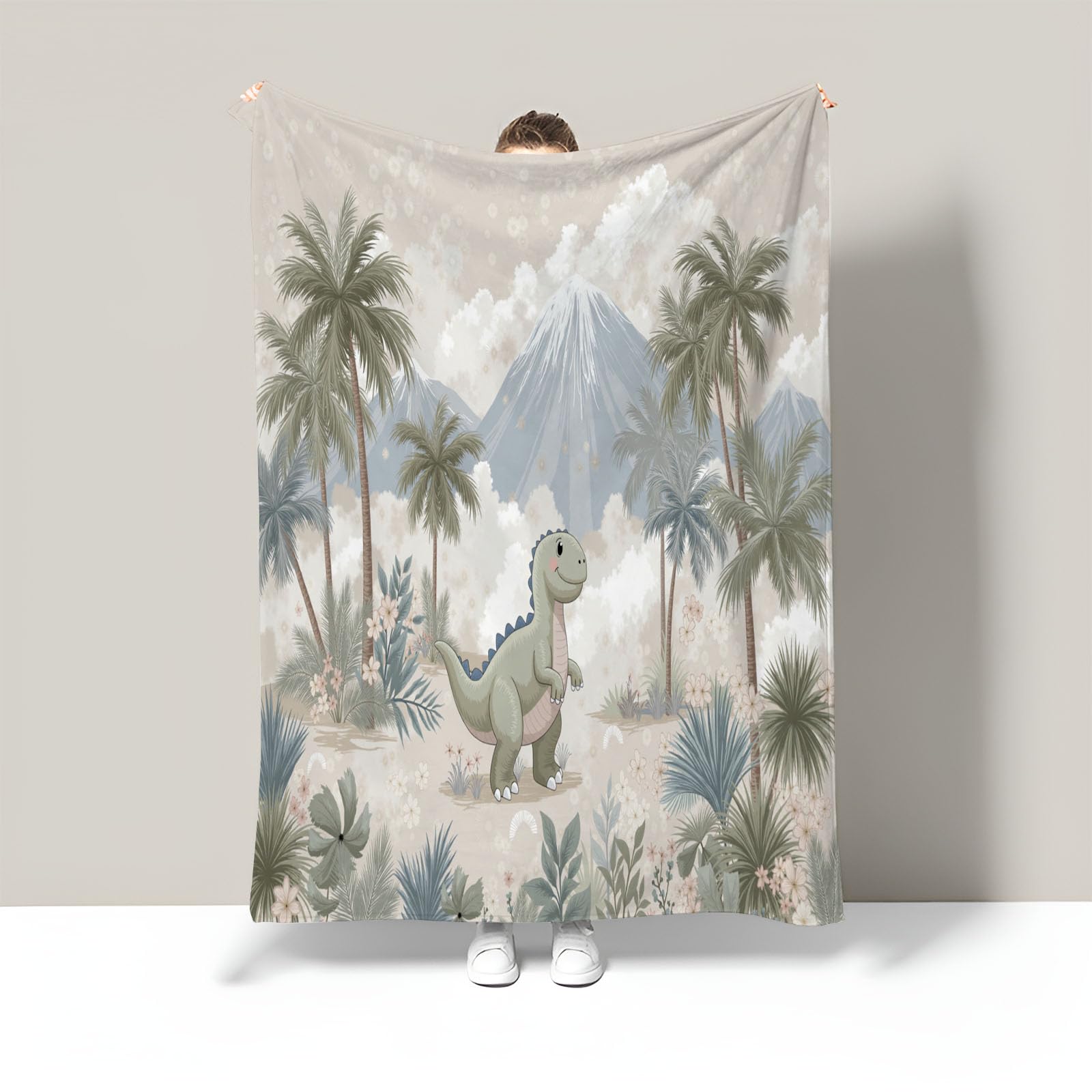 Couverture polaire moelleuse dinosaure pour des soirées cocooning sur le canapé