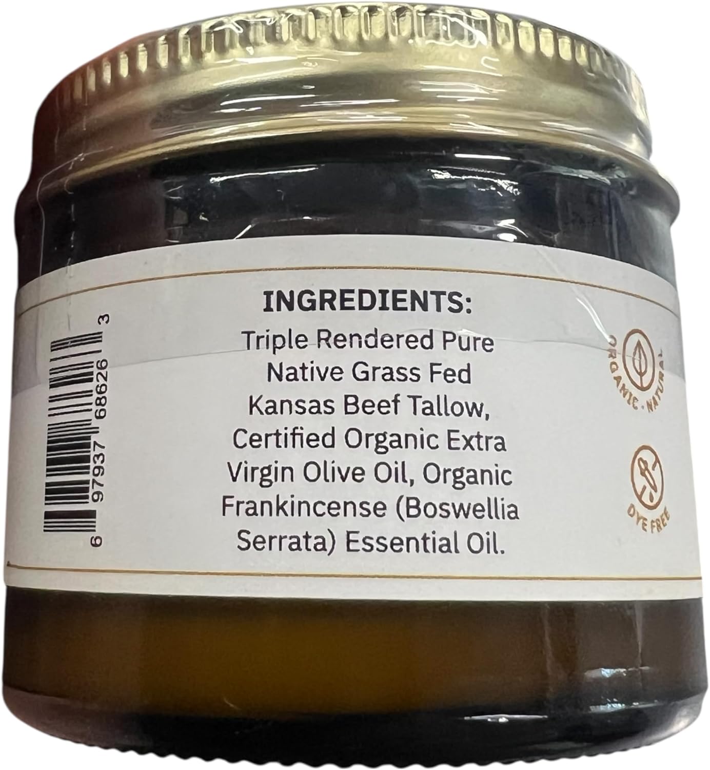 Grass Fed Beef Tallow Balm Grown and Made in USA - Organic Grass Fed and Finished Tallow - Moisturizing Skin Care Frankincense 2 oz