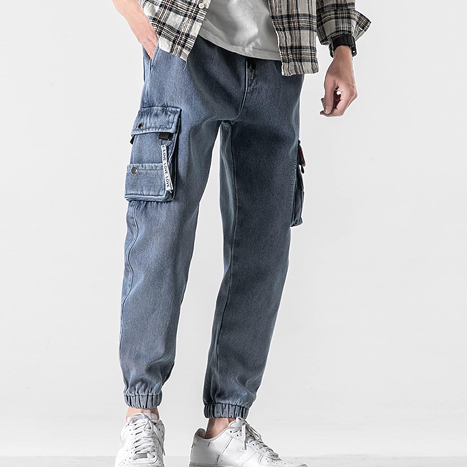 XYXIONGMAO Techwear Hip Hop Streetwear Harem Pants Tactical Cargo Functional Overalls Jeans Men's Loose Casual Trousers