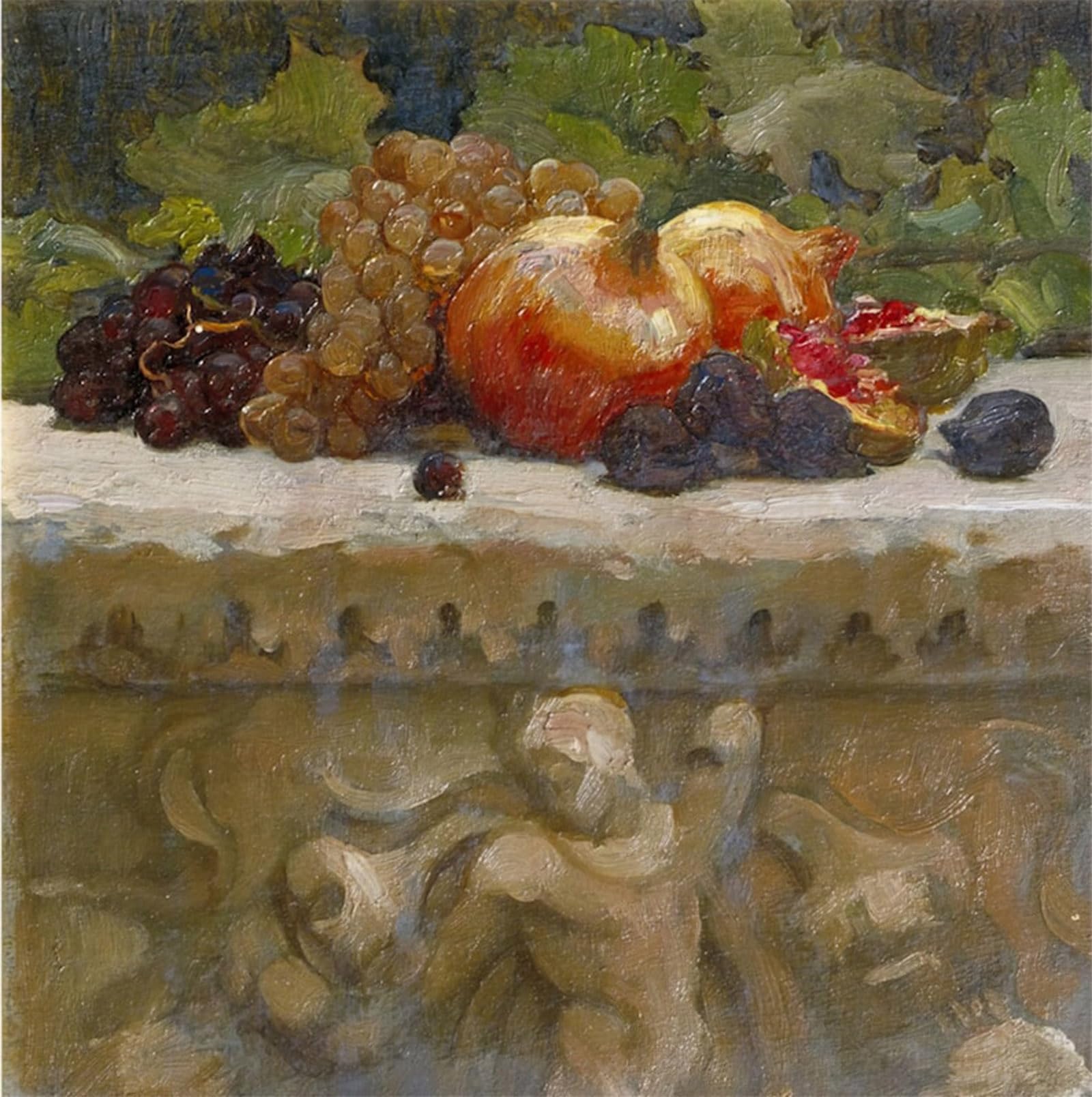 ARTXLXXBN Famous Prints Artwork Pictures Poster Painting Art Still Life Study of Fruit on a Marble Sarcophagus by Lord Frederick Leighton Artwork Landscape Pictures for Home Decor 60x90cm