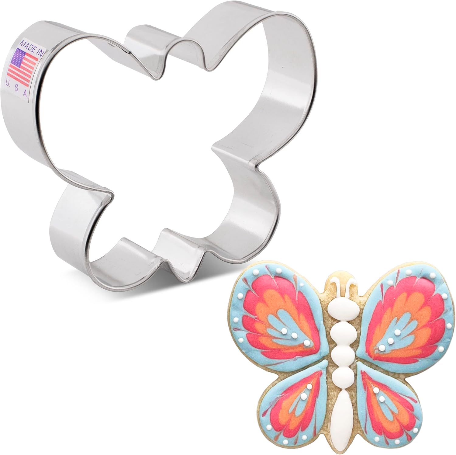 Butterfly Cookie Cutter, 3.75" Made in USA by Ann Clark