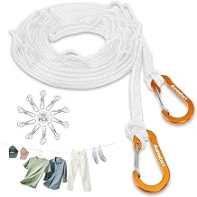 Portable Clothesline, Outdoor Clothes line with Hang Hole 12.5 FT