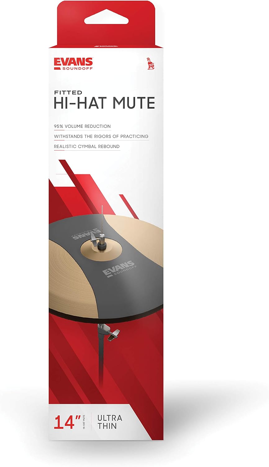Evans SoundOff Hi-Hat Cymbal Mute 14 Inch | Evans SoundOff mutes reduce drum volume, preserve realistic feel, protect practice time and fit acoustic kits easily.