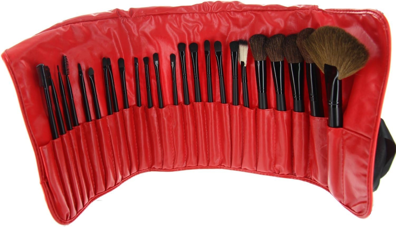 ETA Cosmetics Professional Premium Makeup Brush Set Bundle (24 Piece, RedBlack)