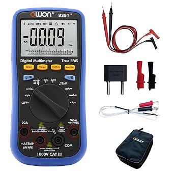 OWON B35T+ Bluetooth Digital Multimeter 6000 Count Auto Ranging Digital True RMS Smart Multimeter with Bluetooth 4.0 Android and iOS and Offline Data Recording Function