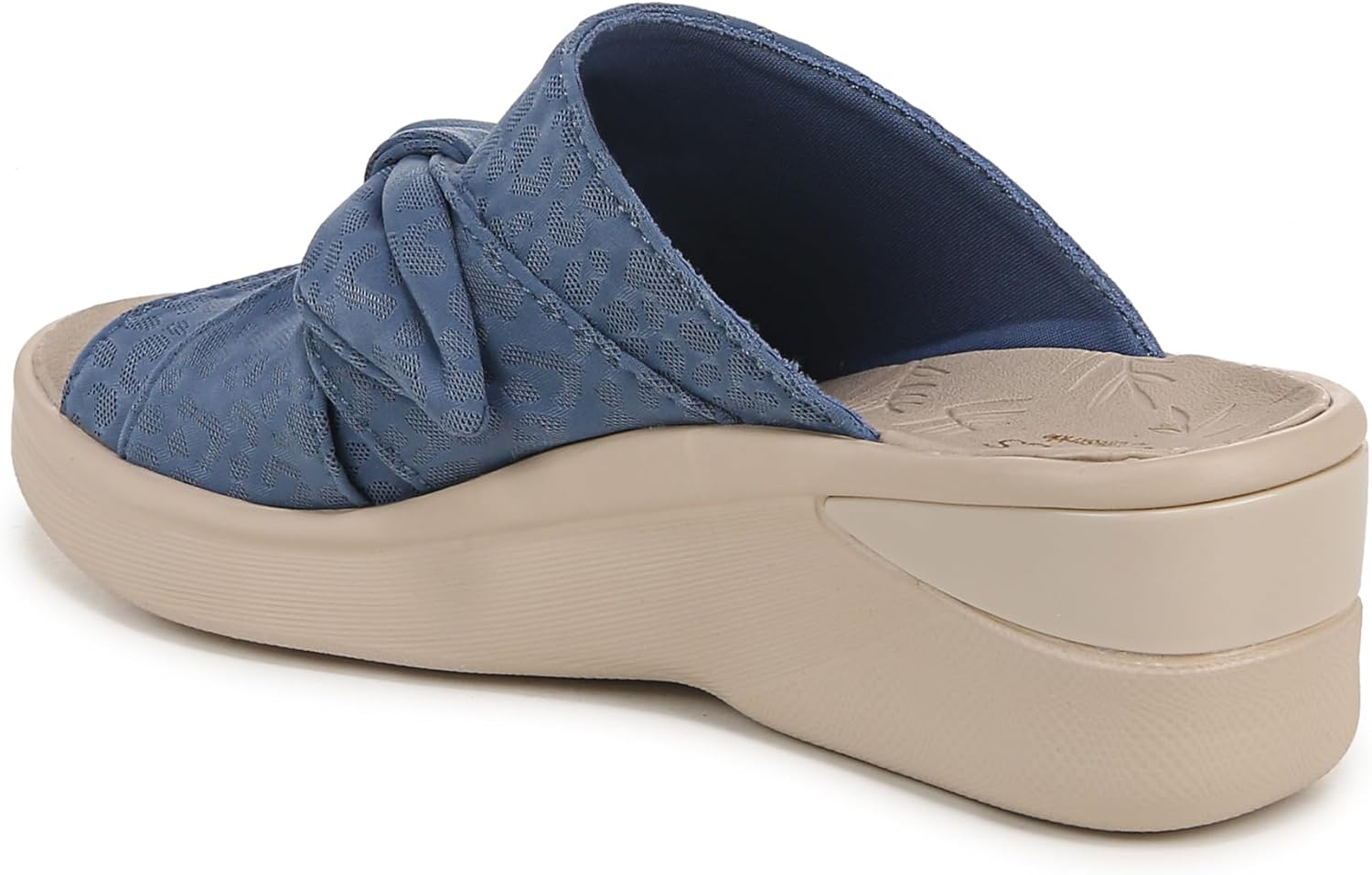 BZees Womens Smile Machine Washable Comfort Wedge Sandal Blue - Image 8
