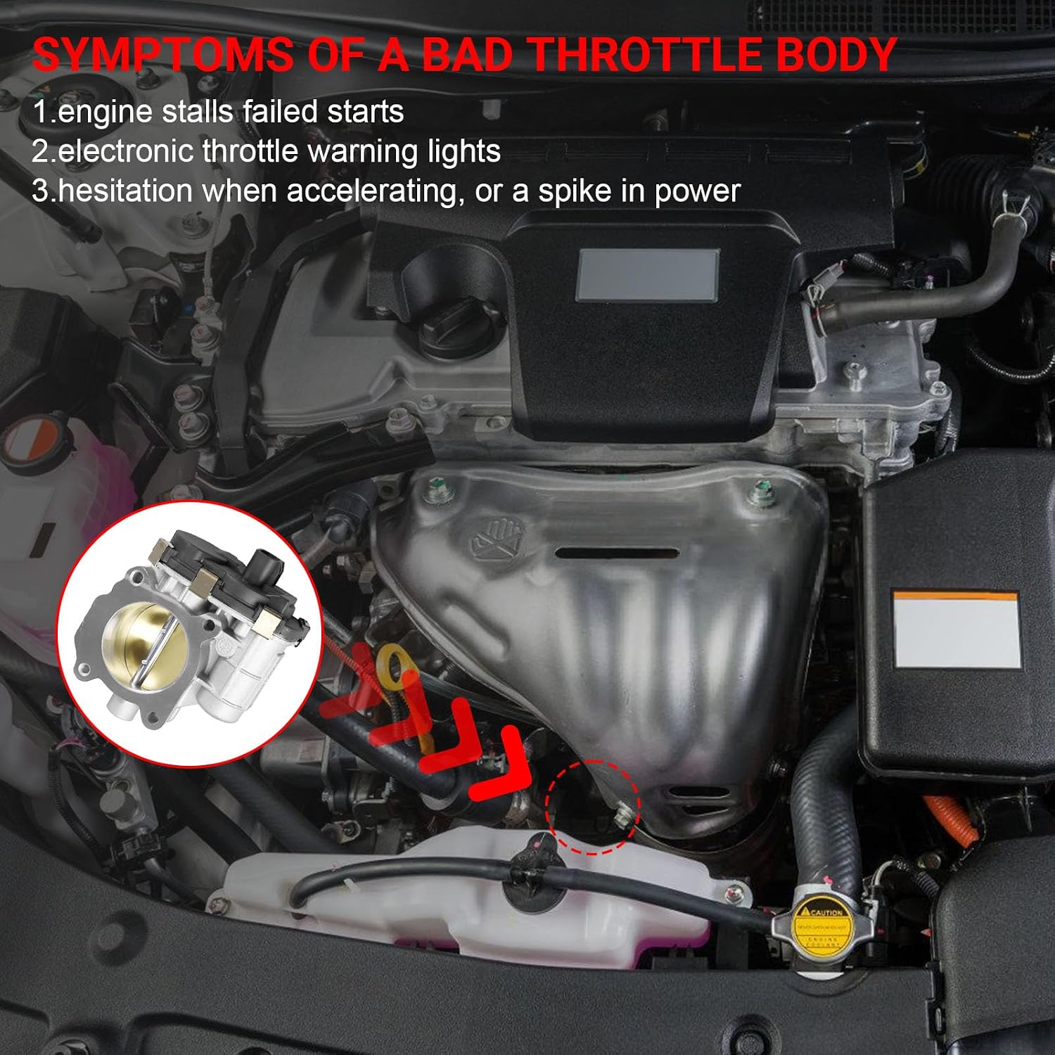 Electronic Throttle Body Compatible with Chevy,for GMC, for Buick, for Pontiac & Saturn Models - 2.4L L4 Engine - Malibu, Equinox, HHR, Terrain, LaCrosse, Regal, G6-2008-2011 - Replaces 12631186