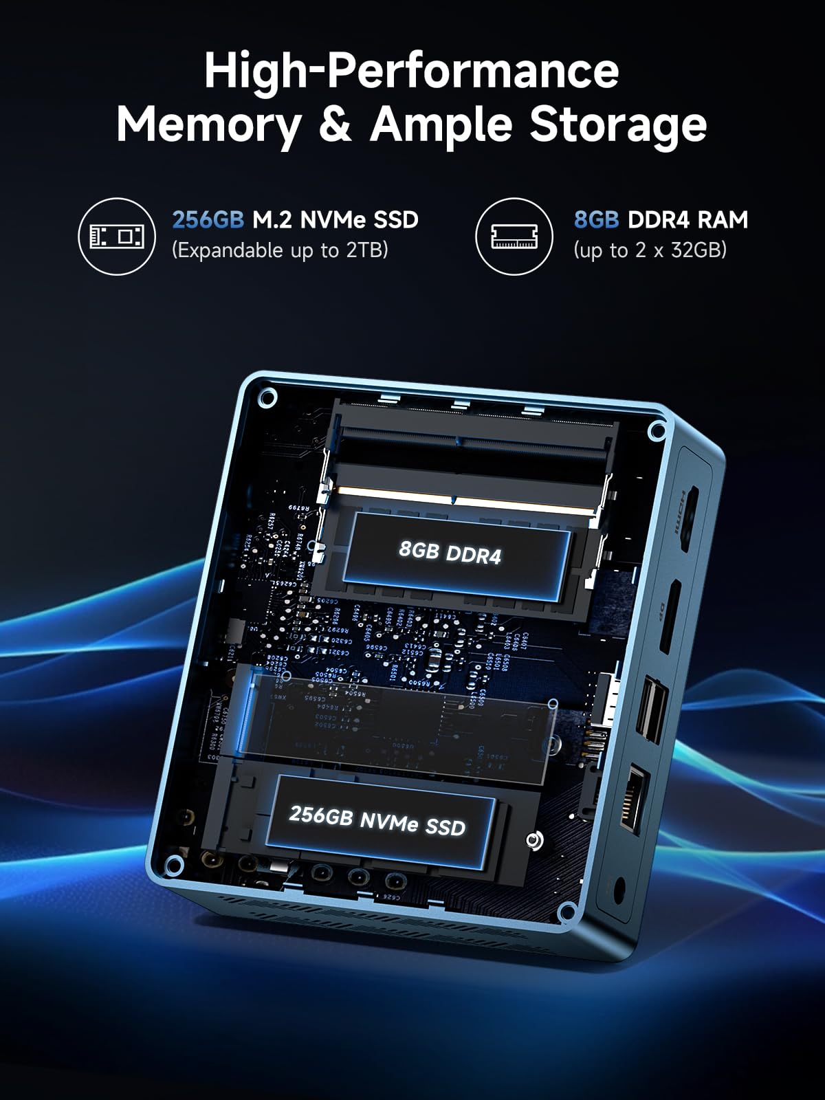 Bmax Mini PC B2 Power, Intel Celeron 5205U (2C/2T, Base 1,9GHz