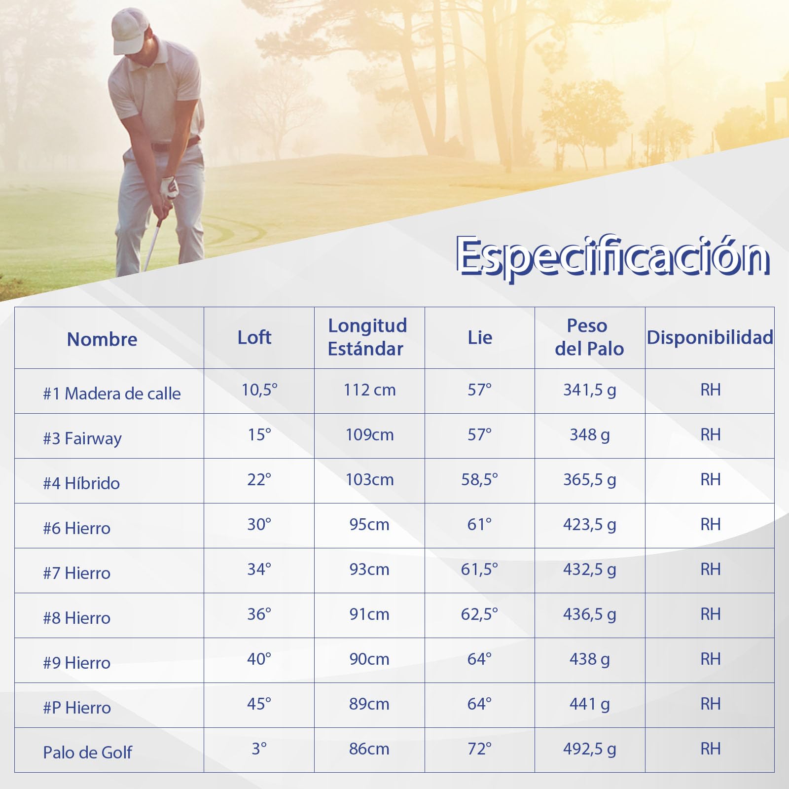 COSTWAY Juego Completo de Palos de Golf de 9 Piezas para Hombre, Driver De Aleación, Madera de Calle 3#, Híbrido 4#, Hierros 6#, 7#, 8#, 9# Y P#, Putter y Fundas para Cabeza