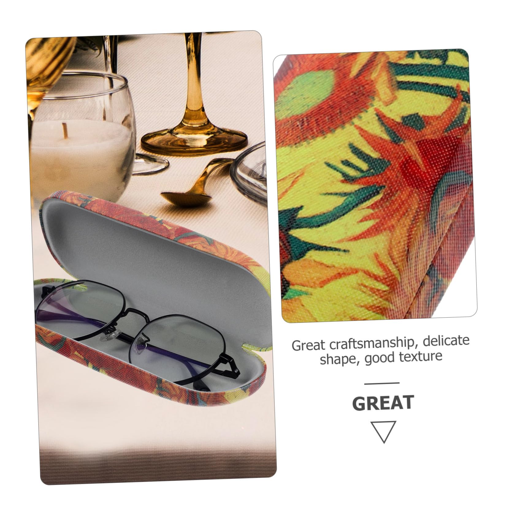 CALLARON Poseedor Viajar Caso De Gafas De Arte Azul Sunglasses Organizer Estuche Gafas De Sol Estuche De Anteojos De Cuero Estuche Para Gafas De Sol Pu