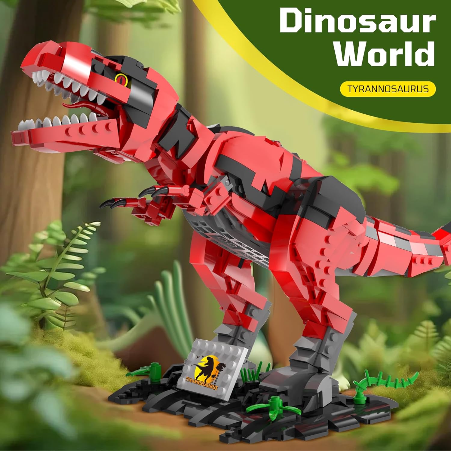Sciencow Dinosaur Building Blocks Toys for Kids Ages 6-14 | STEM Building Block Set, Christmas Birthday Gift for Boys Ages 6-8 7-9 8-14 (RED)