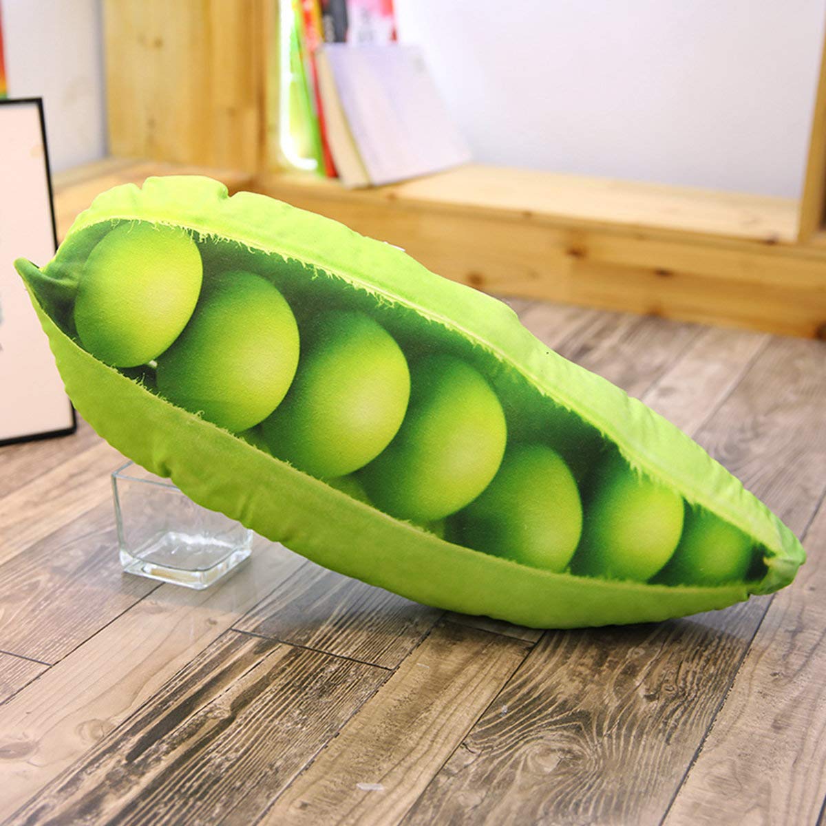 FIASHCN Creative Simulation Vegetables Sofa Pillow Stuffed Potato Broccoli Onion Plush Toys Room Decor Pillow Kids Funny Gift 50-60cm Pea