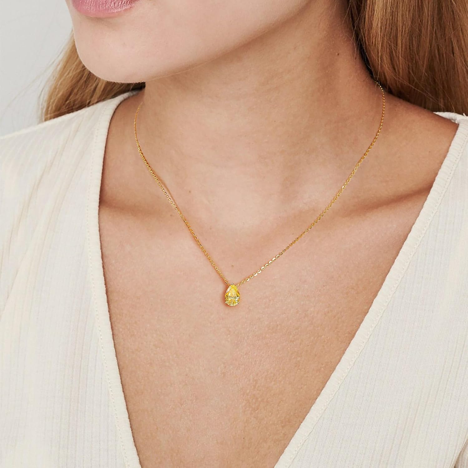 2CT Moissanite Necklace for Women, 18K White Gold Plated Sterling Silver Adjustable Chain Pandent Necklace, Lab Created Diamond, Valentines Christmas Anniversary Birthday Gifts for Mom Wife - Image 2