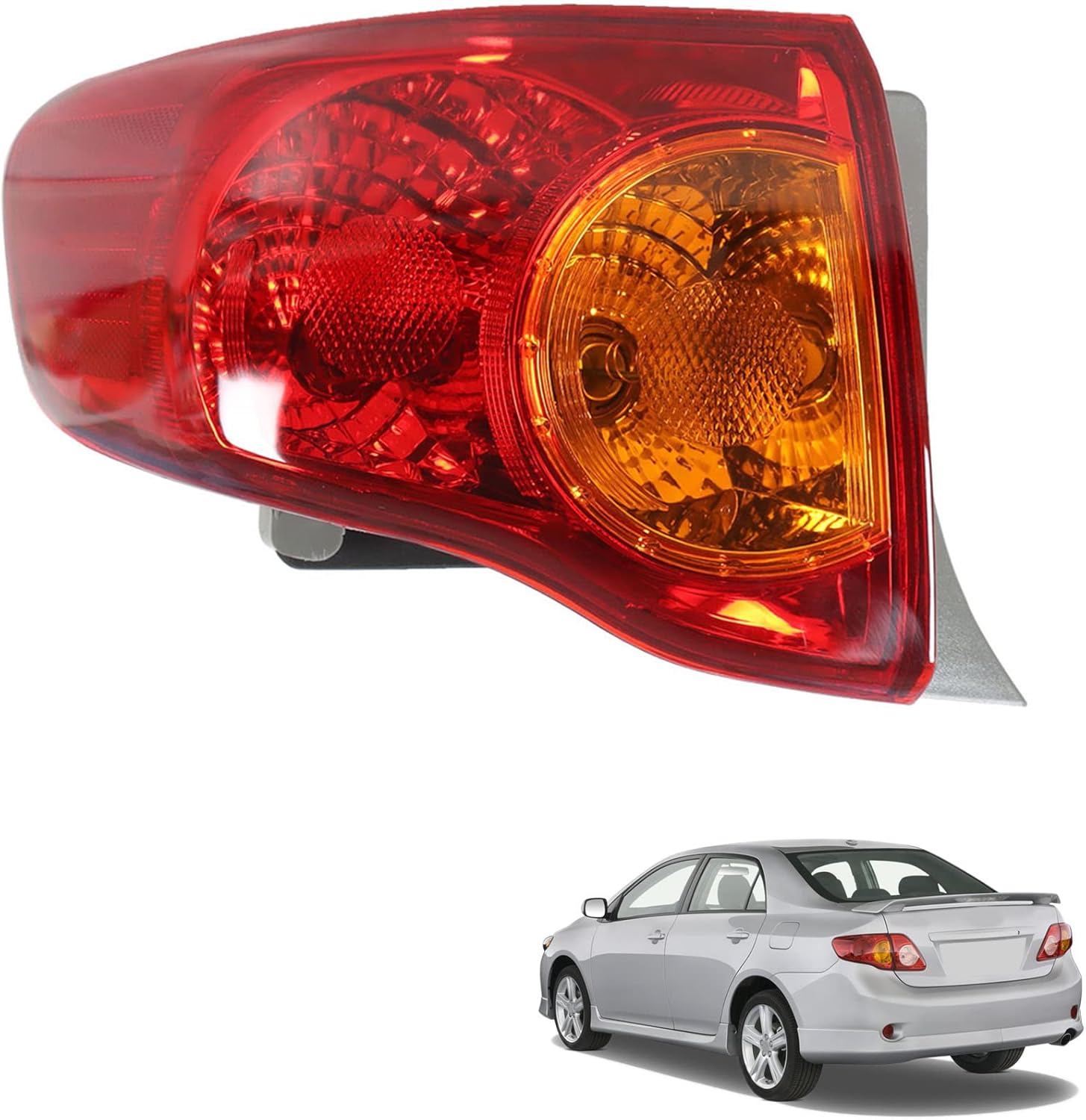 Tail Light Assembly Rear Brake Lamp Left Side OE-Style Replacement for 2009-2010 Corolla