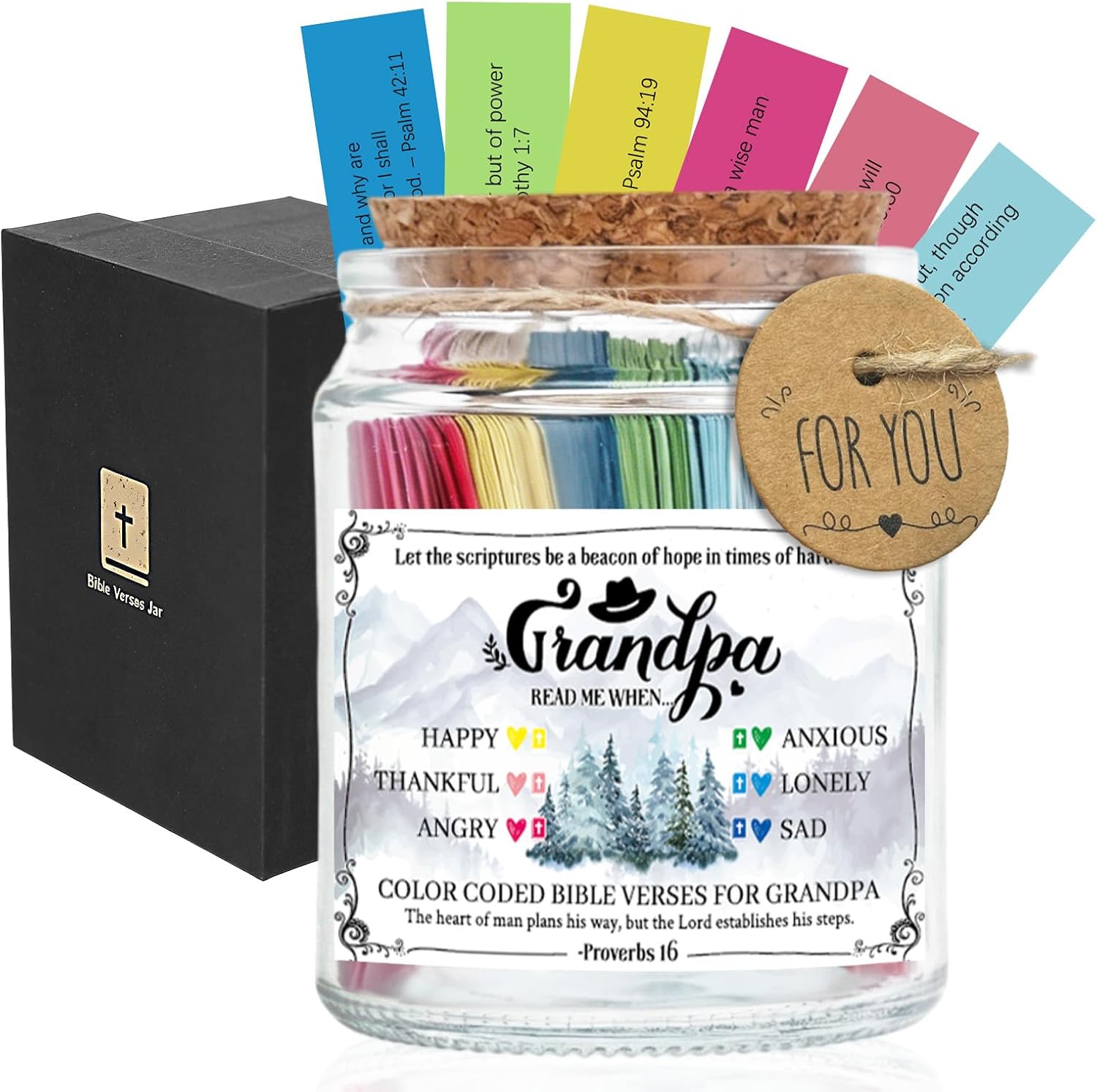 Bible Verse Jar for Nana, Christian Sunflower Gift from Granddaughter Grandson on Mothers Day Birthday, Bible Verses in A Jar with 90 Scriptures for Emotional Support and Inspiration