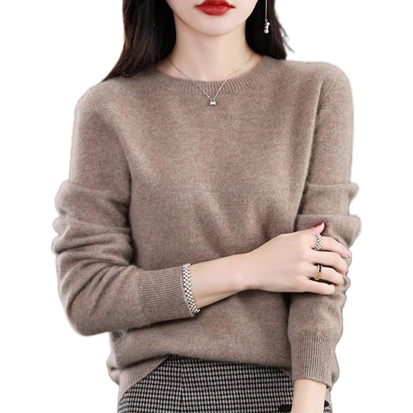 Giltpeak Cashmere Sweaters for Women 100 Cashmere Long Sleeve Crew Neck Lightweight Soft Knitted Pullover Knitted Jumpers