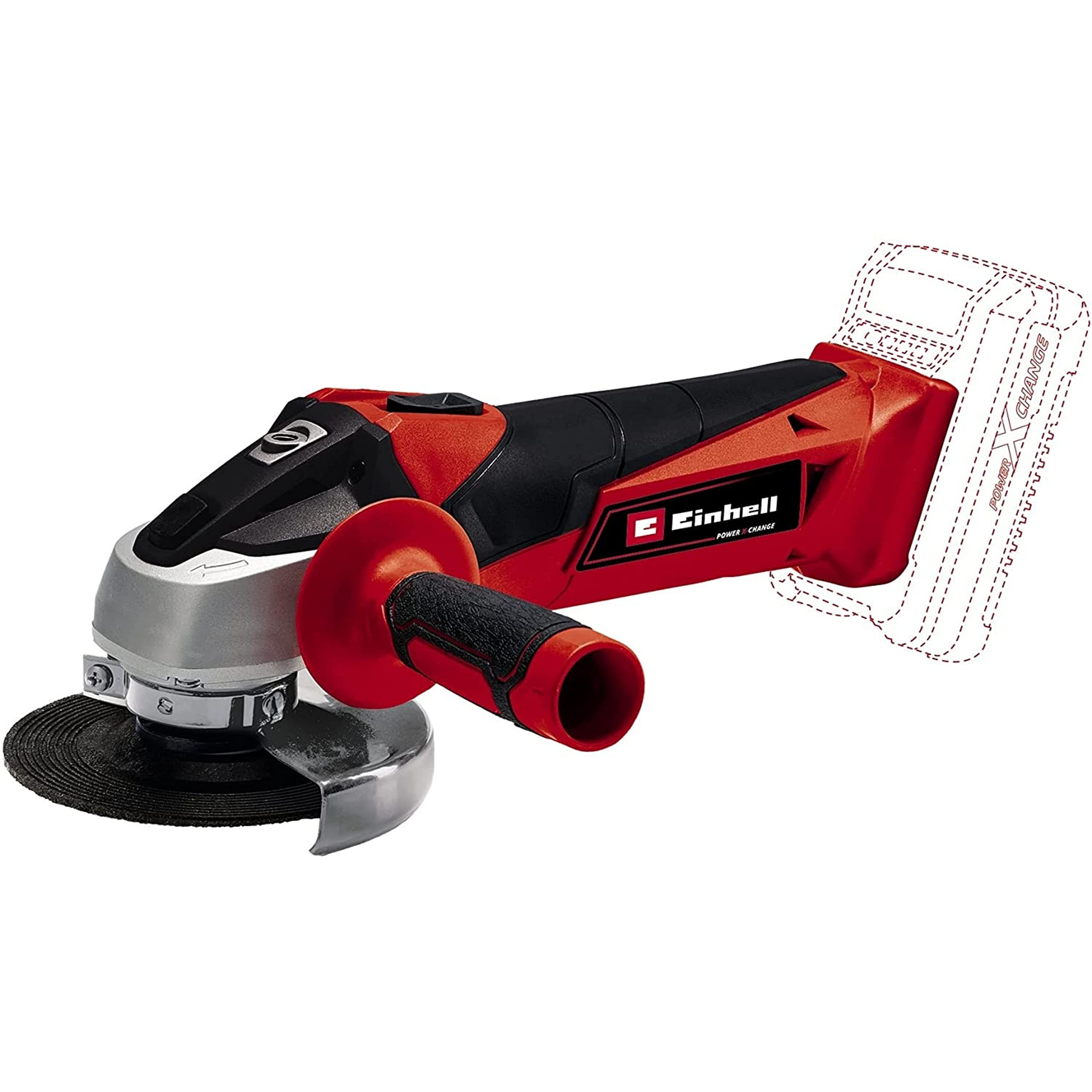 Einhell Smerigliatrice angolare a batteria TCAG 18/115 LiSolo Power XChange LiIon 18 V 8.500 min1 profondità di taglio max. 28 mm senza disco di taglio + 25 Ah Power XChange Batteria