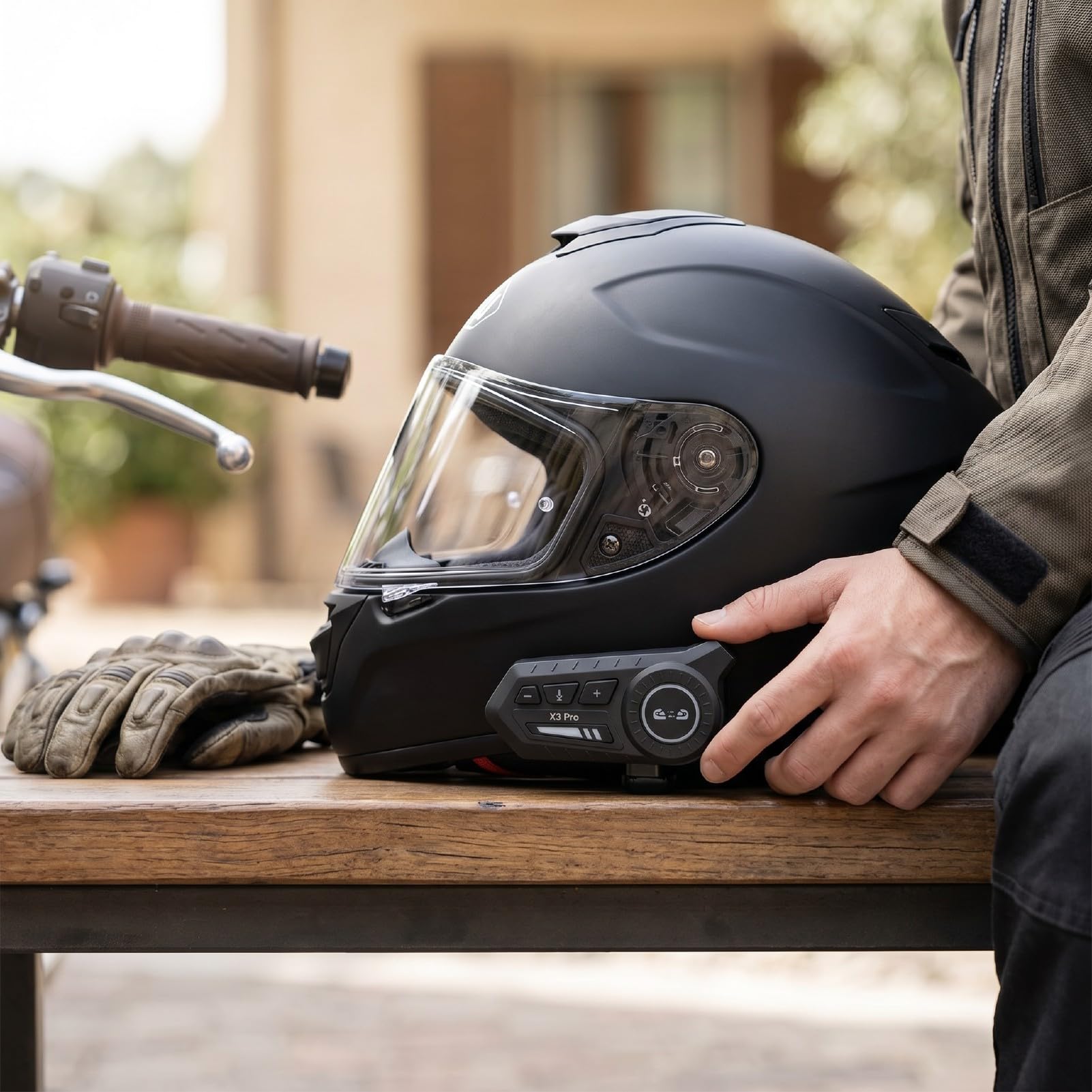Fabater Auricolare Bluetooth per Moto Impermeabile Multifunzionale 6.0 per Pendolari e in Moto PC ABS