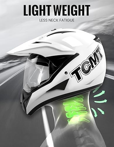Miniatura 7 de Casco de motocicleta unisex para adultos de cara completa TCMT, todoterreno, para bicicleta de tierra, motocross, ATV, bicicleta de montaña, MX,