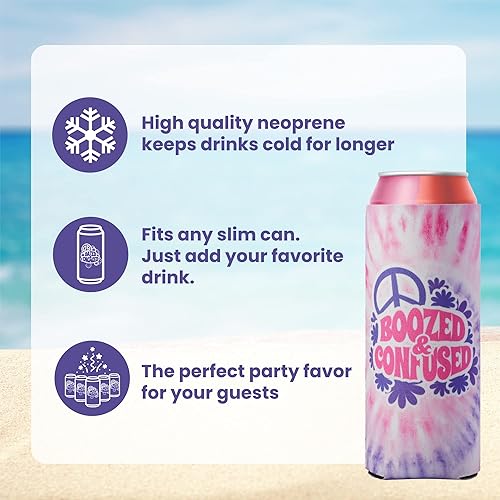 Miniatura 5 de Dazed & Engaged Bachelorette Party Coozies Skinny Can Includes Bride Coozie and Slim Bachelorette Coozies for 70s Party