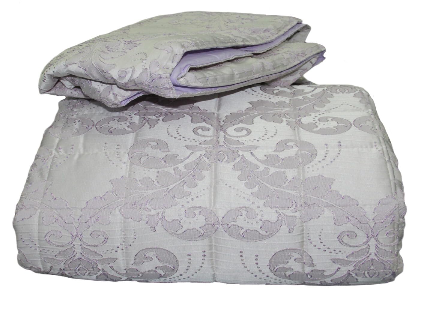 Edredón jacquard lila ANSEDONIA colcha acolchada matrimonial Agustini textil hogar