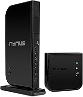 Vista 1 de Nyrius Aries Home+ - Transmisor y receptor de entrada HDMI inalámbrico 2X para transmisión de video HD 1080p 3D y audio digital desde caja de cable