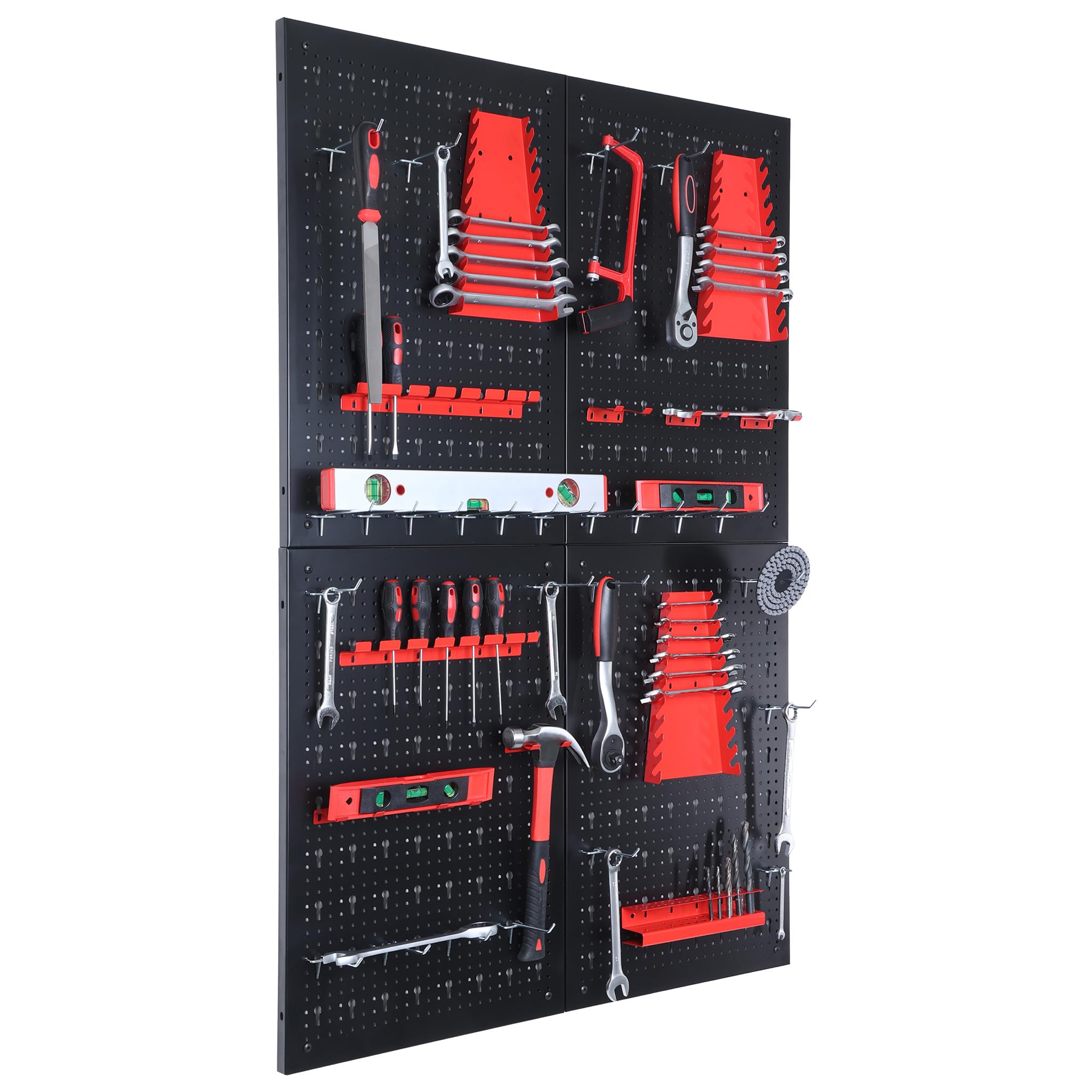 KARAT Werkzeug Lochwand aus Metall 160x60 cm Werkzeugwand Lochplatte - 4 Platten Set, für Werkbank, Garage, Werkstatteinrichtung