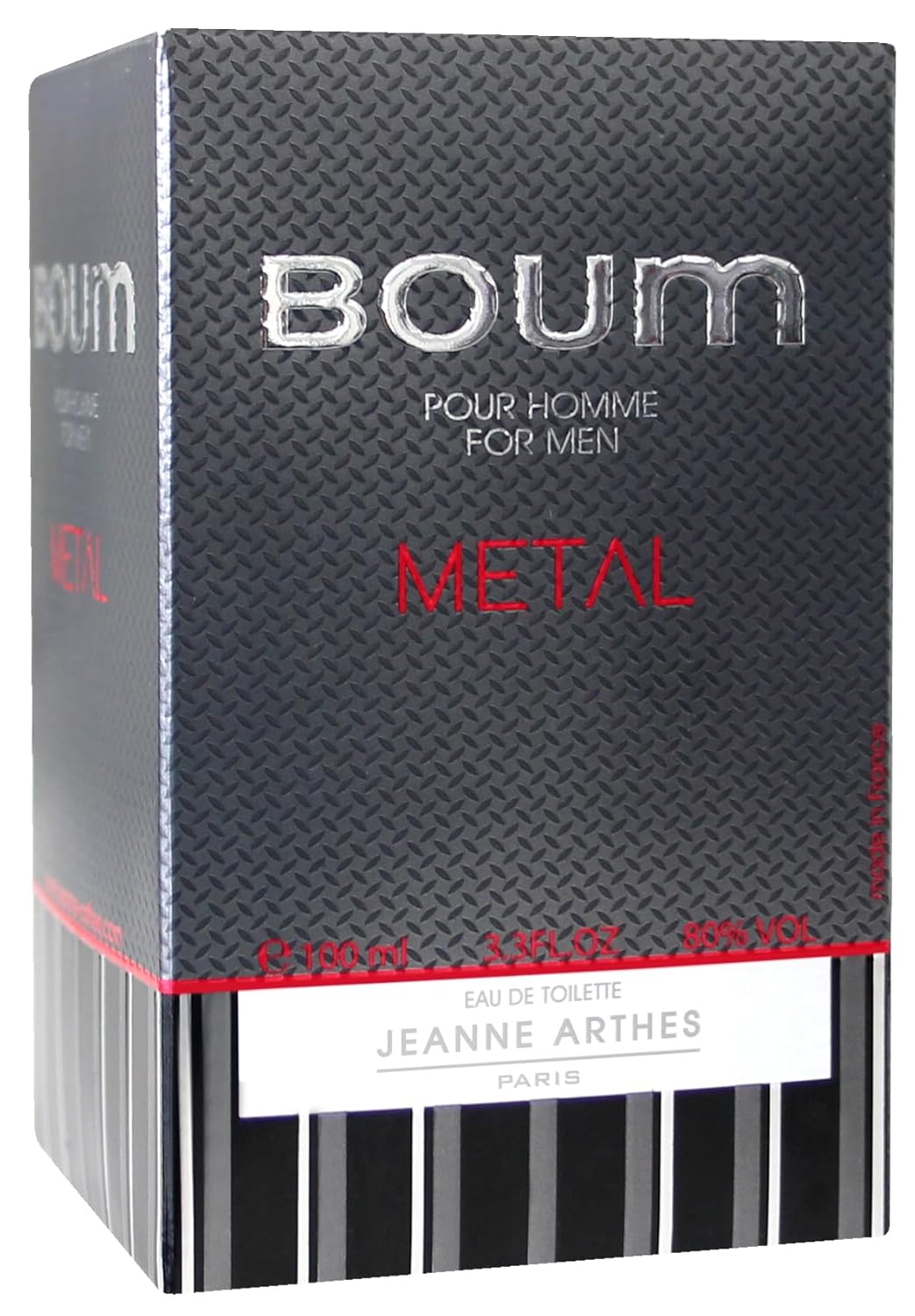 Jeanne Arthes - Boum Metal Eau De Toilette - Spray Perfume for Men - Woody Scent - Notes of Pink Pepper, Violet - Made in France - 3.38 fl.oz