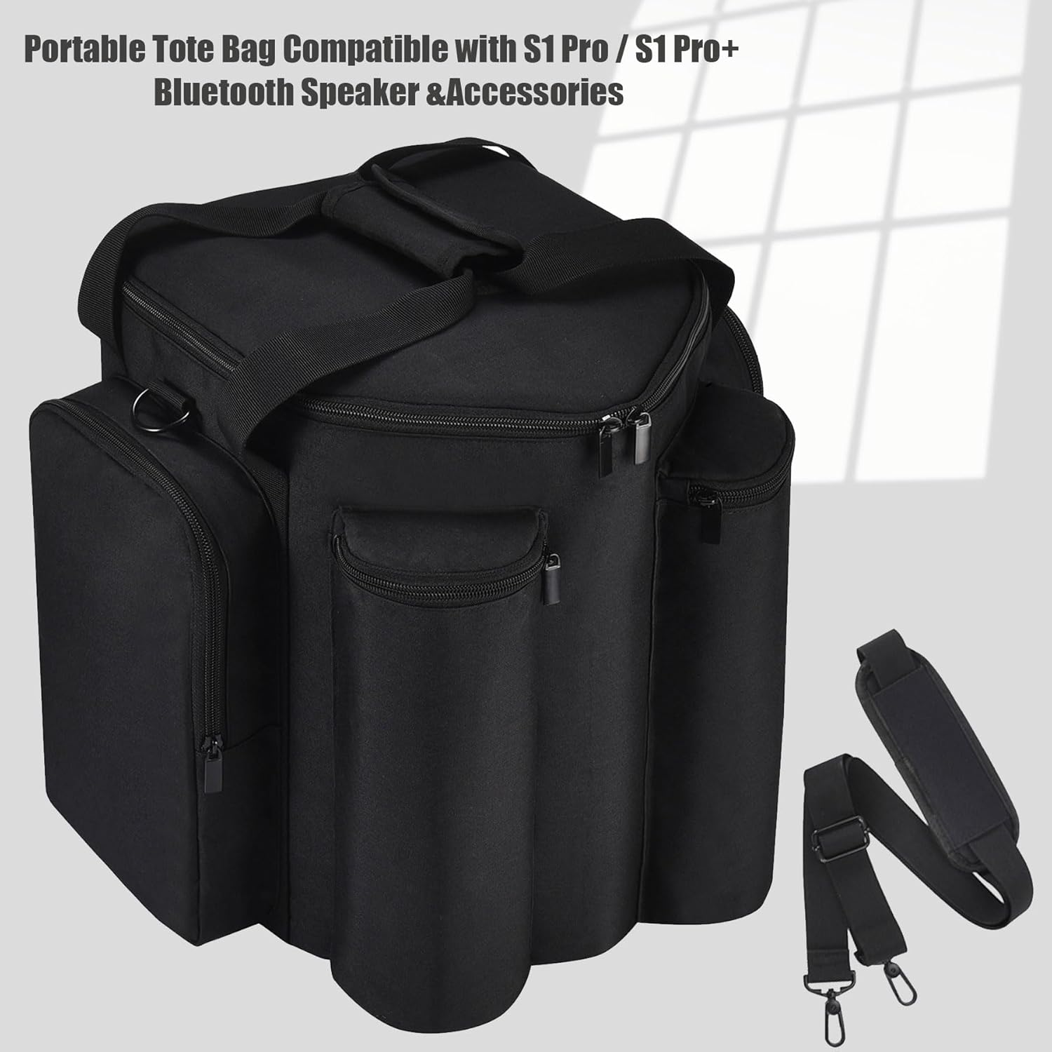Carrying Case Portable Tote Bag Compatible with Bose S1 Pro+, Protective Cover Compatible with Bose S1 Pro Portable Bluetooth Speaker, Padded Protection Bag with Shoulder Strap & Extra Pockets - Image 3