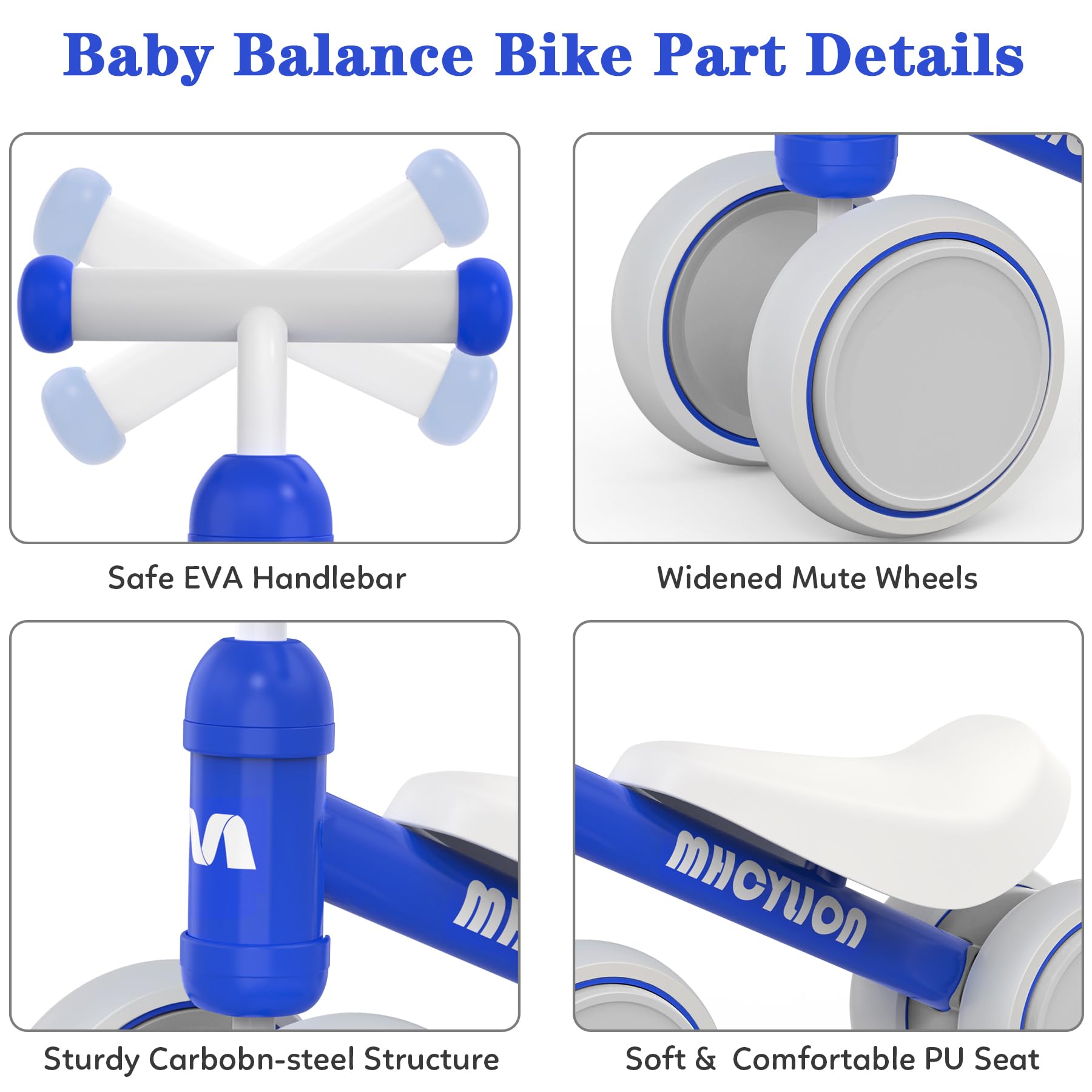 MHCYLION Bicicletta Senza Pedali per 1-2 Anni Baby Walkers regalo per ragazzi e ragazze Giocattoli Regali per Bambini Bicicletta Equilibrio Bambino