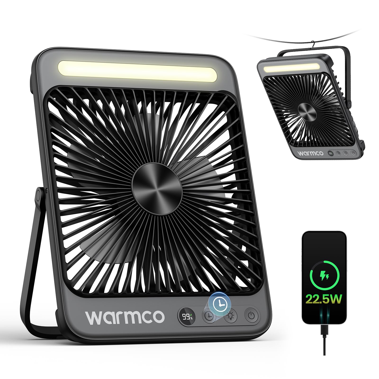 Ventilateur de Camping Rechargeable Warmco D4 Pro 20000mAh