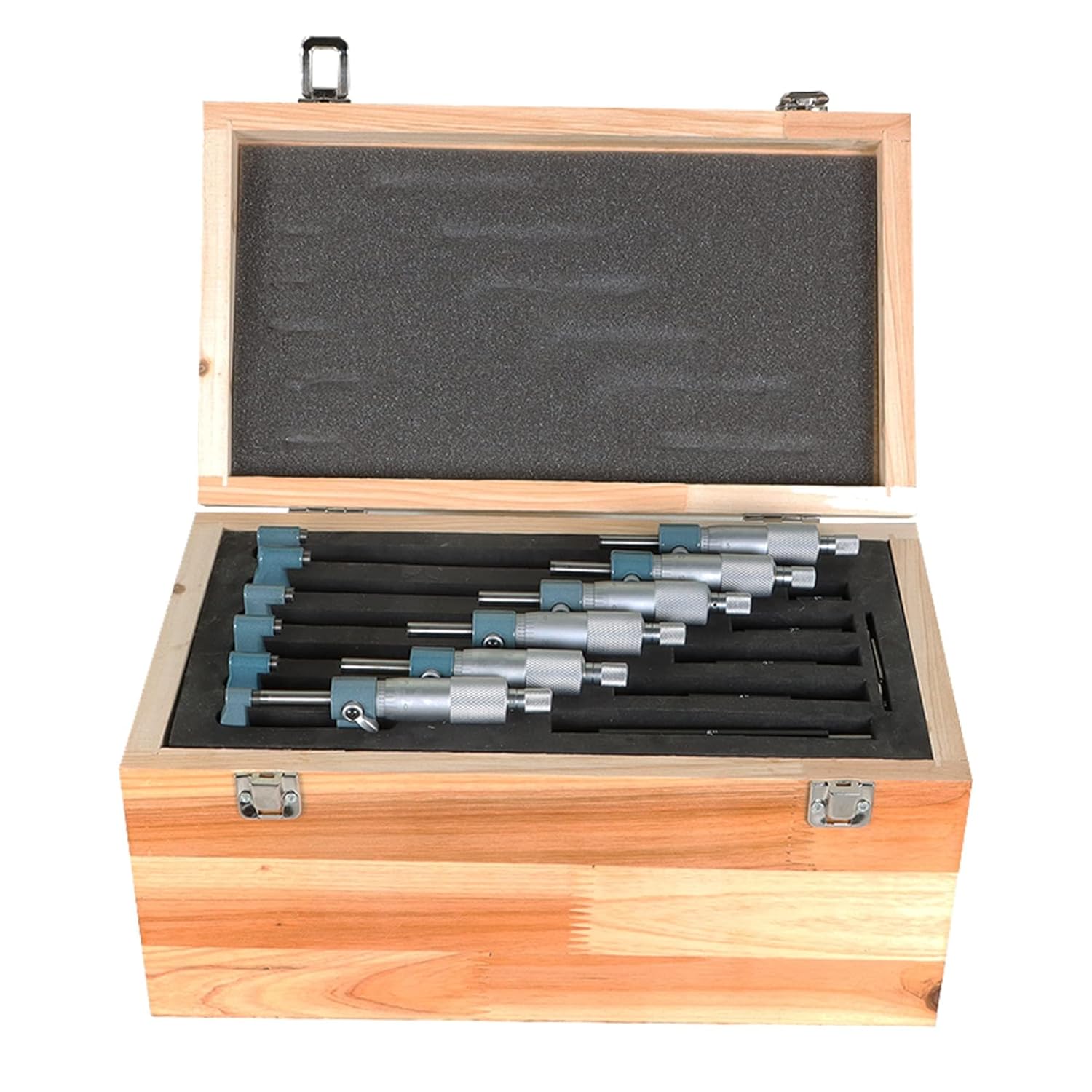 kimllier 6Pcs C-Type 0-6 Inch Outside Micrometer Accuracy Machinist Tool Set Accuracy 0.0001 Inch for Accuracy Measurement Work