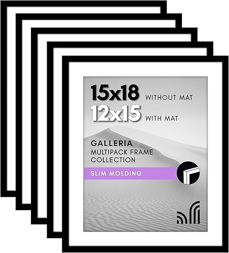 Vista 370 de Americanflat Portarretratos de 5 x 6 pulgadas con plexiglás pulido, juego de 5 portarretratos de 2 x 3 pulgadas con paspartú o para fotos de 5 x 6