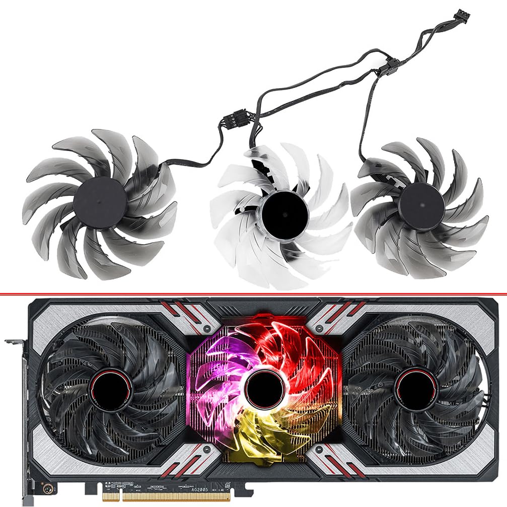 Graphics Card Cooling Fans Suitable for ASROCK RX 6600XT 6650XT 6700XT 6800 6800XT 6900XT 6950XT Phantom Gaming D OC Series Desktop 87mm FDC10H12S9-C 12V 0.35A 4Pin Video Card Cooler Fans GPU Fan