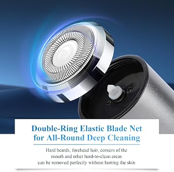 Mini Electric Shaver, Portable Mini Electric Shaver, Pocket Size MiniElectricShaver for Men, USB Rechargeable Waterproof ShaverElectric Beard Trimmer for Car, Office, Business Trip (Silver)