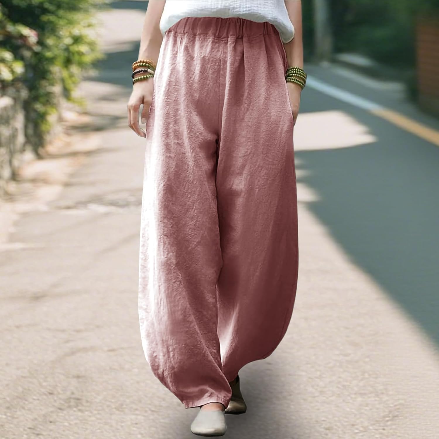 Women Pants Casual Breathable Lightweight Pants with Pockets Comfy Fit Work Trousers for Women Streetwear - Image 2