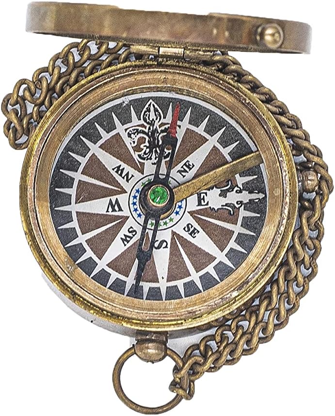 Life is A Journey Not Destination Vintage Classical Engraved Compass with Unique Beautiful Handcrafted Leather Case | Adventurer Compass |Traveller Gift