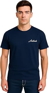 Romba Men's Basic T-Shirt Round Neck Cotton Comfortable Small Logo Print - Casual Design for All Occasions