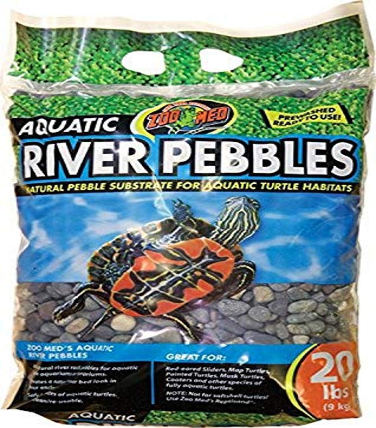 Zoo Med Aquatic River Pebbles - 20 lb